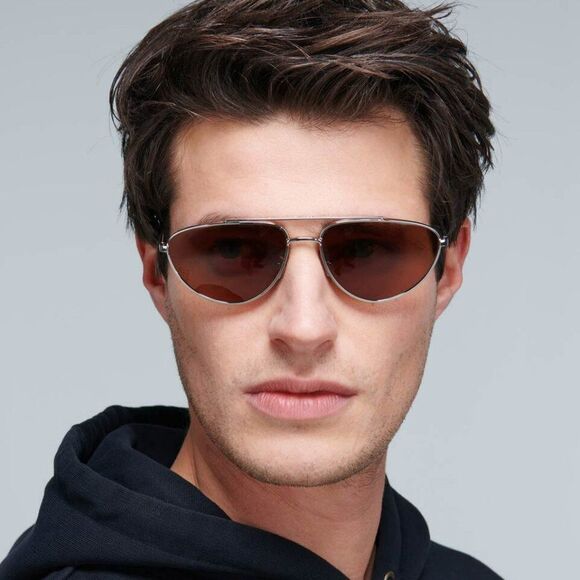 NEW Celine CL40077U 16J Palladium Roviex Pilot Unisex Sunglasses CL 40077U - Picture 3 of 12